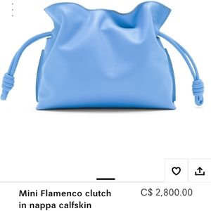 LOEWE Mini Flamenco Clutch in Celestine Blue